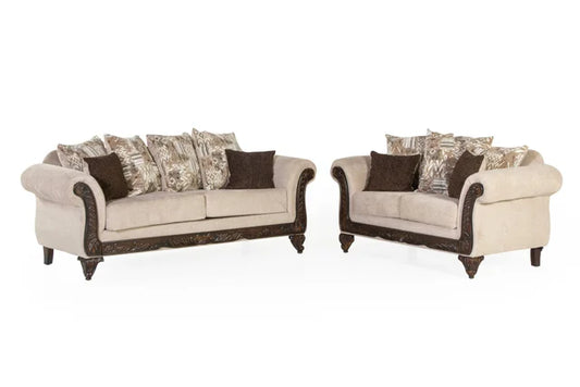 7600 Oyster Sofa and Loveseat Set