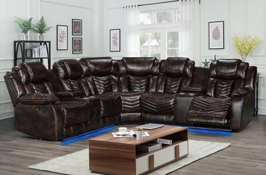 Lucky Charm Sectional (Brown) (NE)