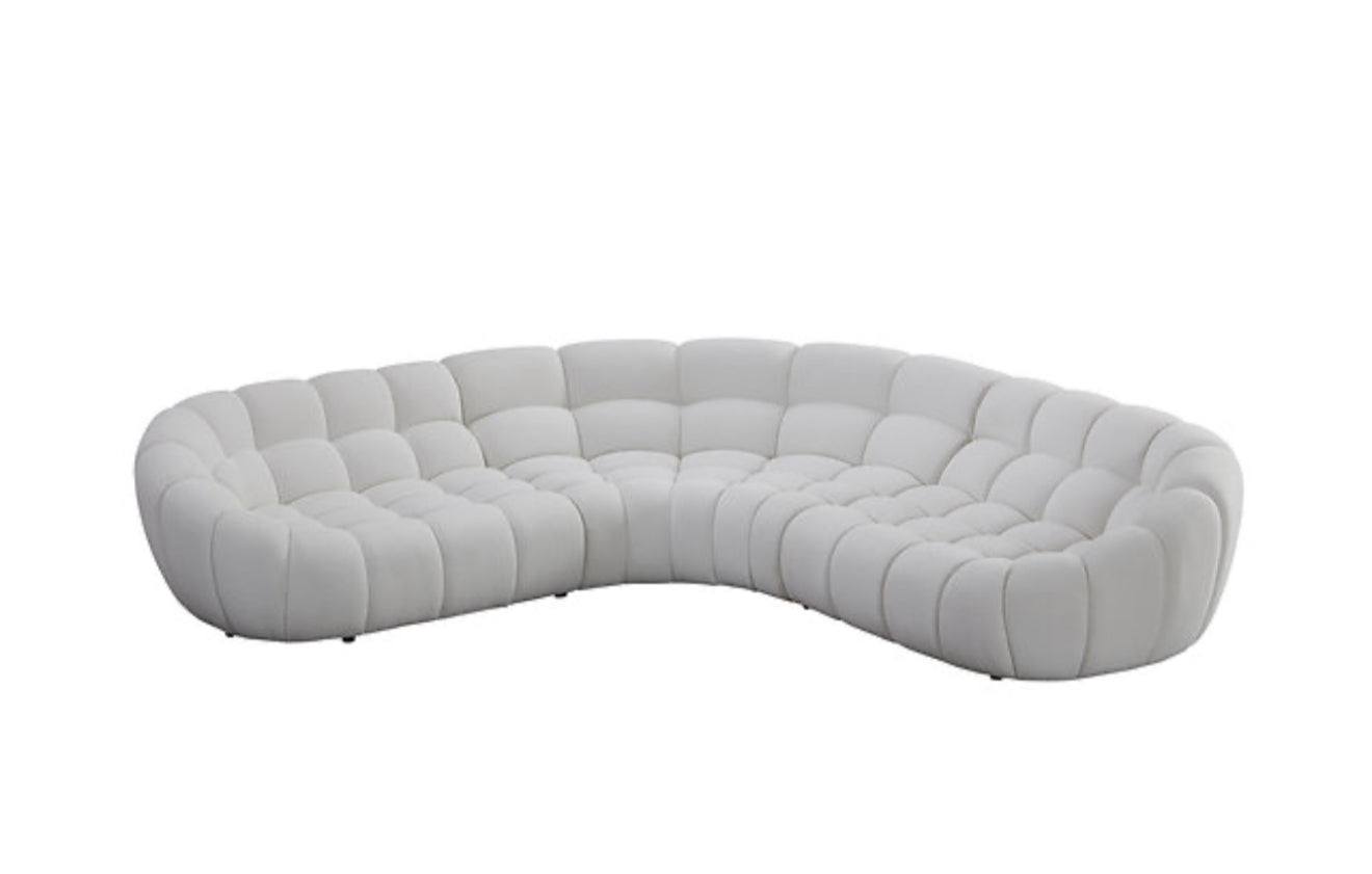 Bubbles Sectional (White) (NE)