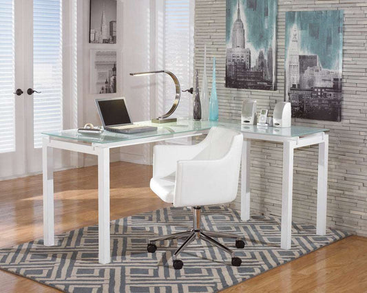 H410-24 Office L-Desk (White) (HH)