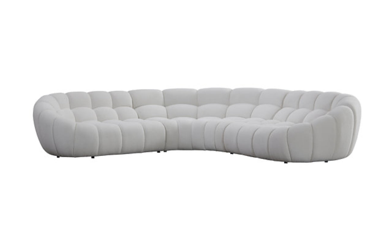 Bubbles Sectional (White) (NE)