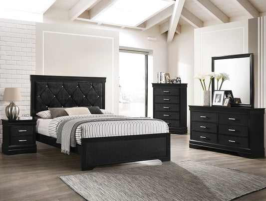 AMALIA BLACK BED WITH FREE CHEST (CM)