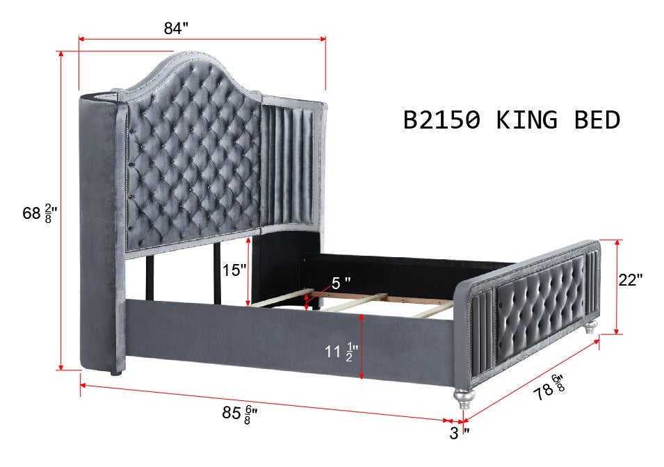 CAMEO WING W/LED BED GROUP (CM)