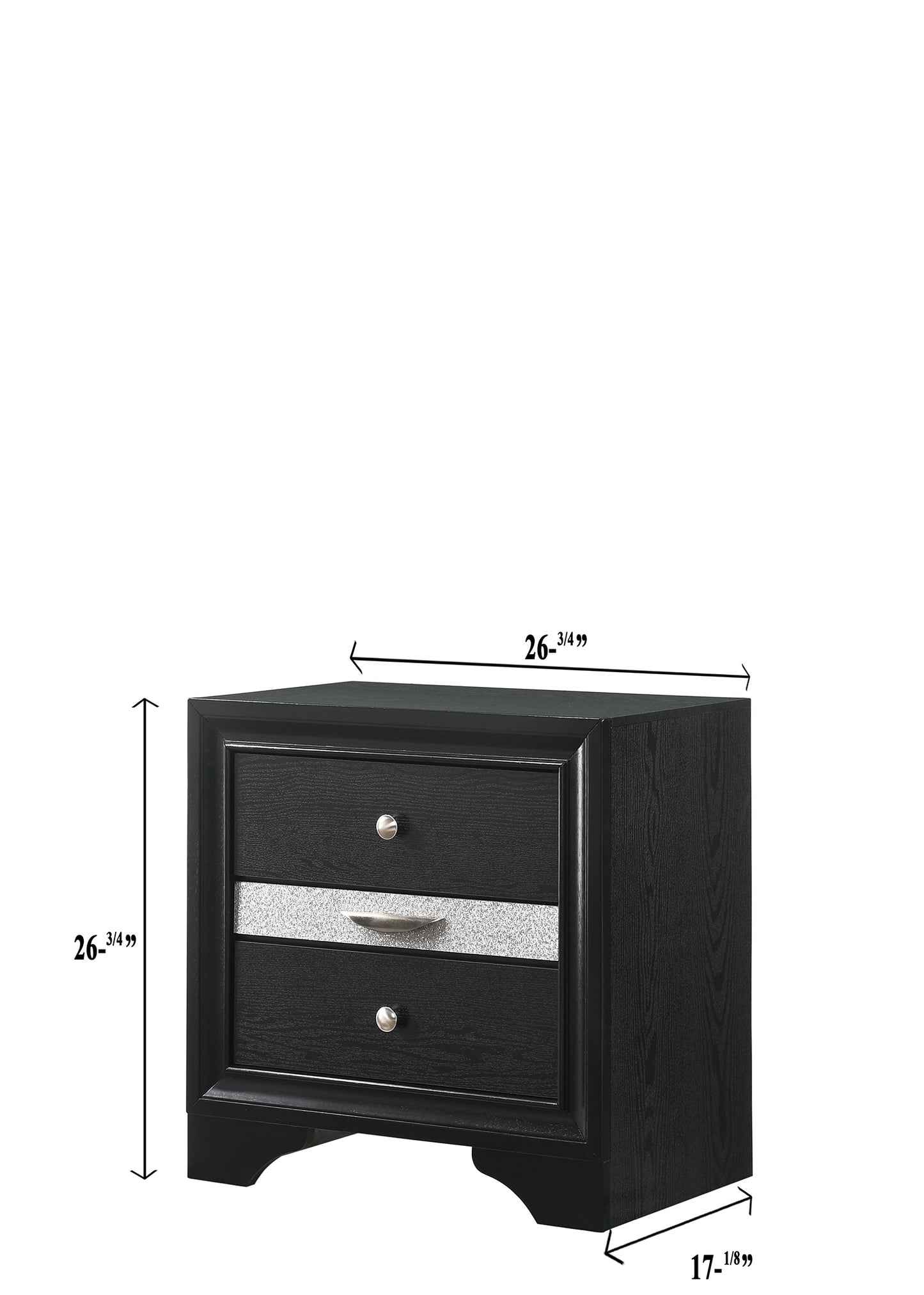 REGATA BEDROOM GROUP (BLACK/SILVER) (CM)