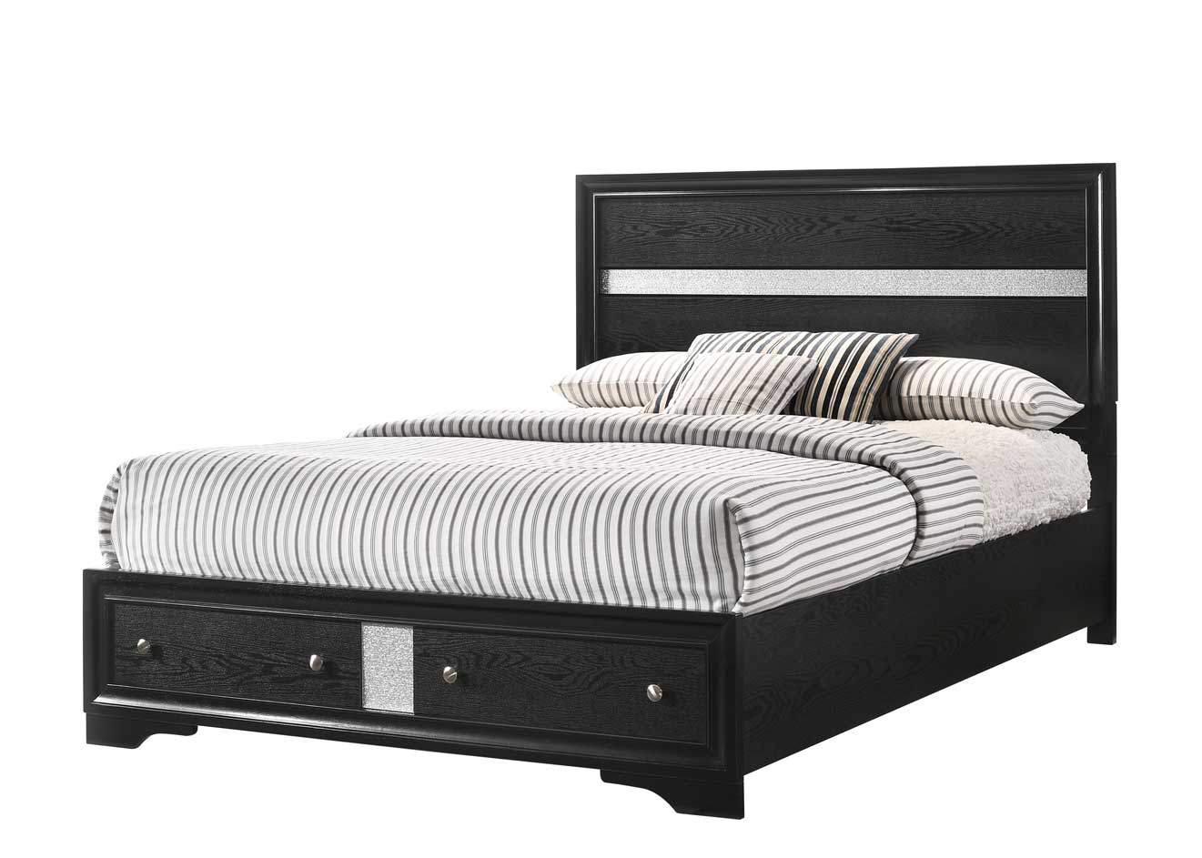 REGATA BEDROOM GROUP (BLACK/SILVER) (CM)