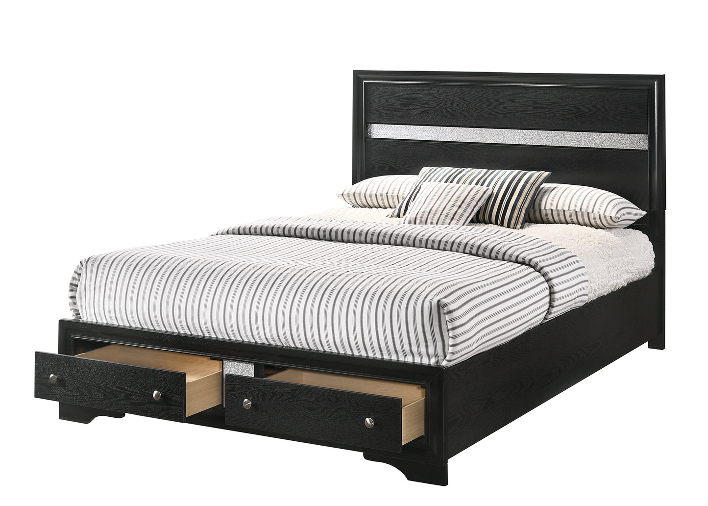 REGATA BEDROOM GROUP (BLACK/SILVER) (CM)