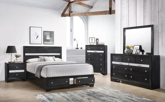 REGATA BEDROOM GROUP (BLACK/SILVER) (CM)