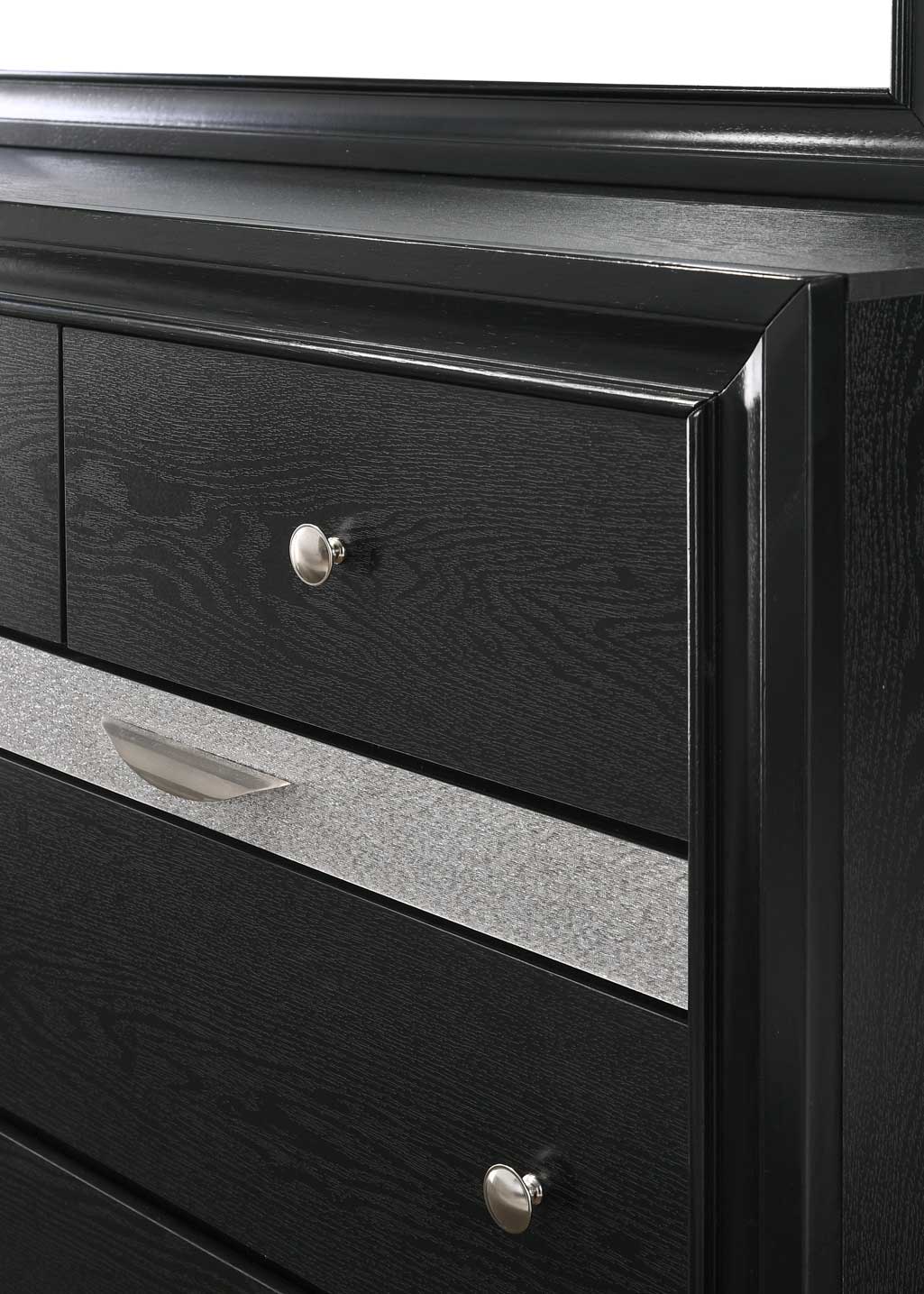 REGATA BEDROOM GROUP (BLACK/SILVER) (CM)