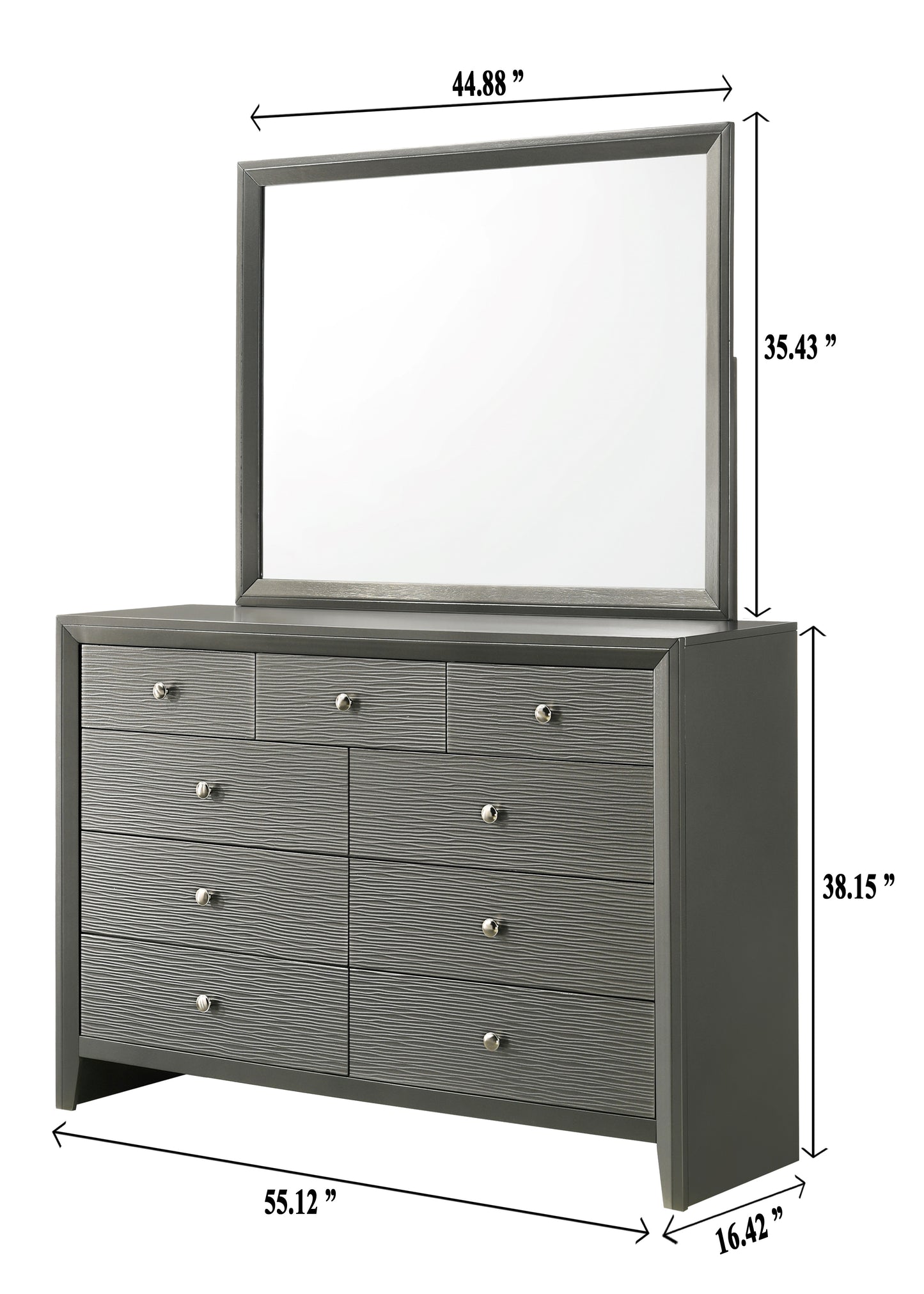 DENKER GUNMETAL BEDROOM GROUP (CM)