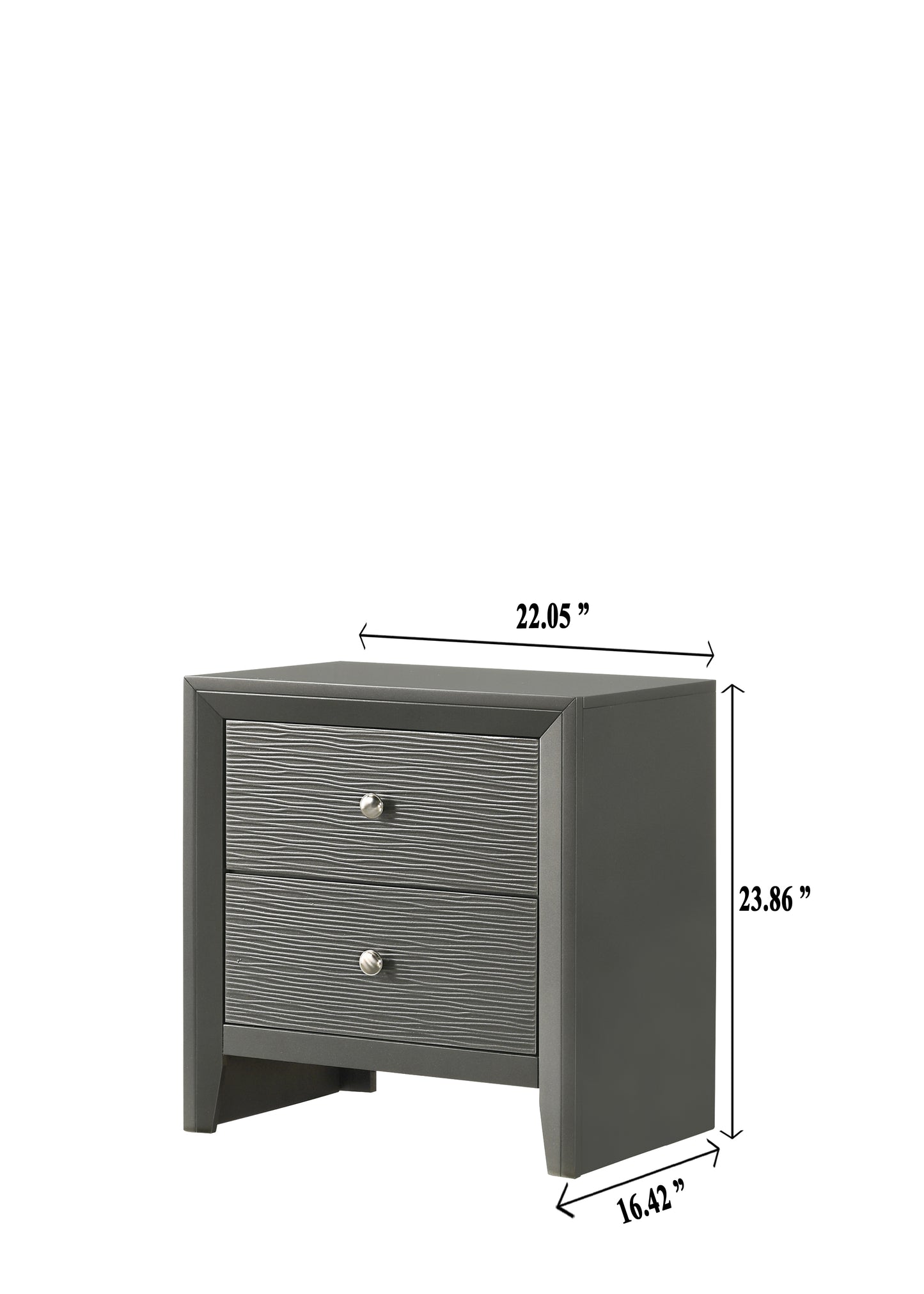 DENKER GUNMETAL BEDROOM GROUP (CM)