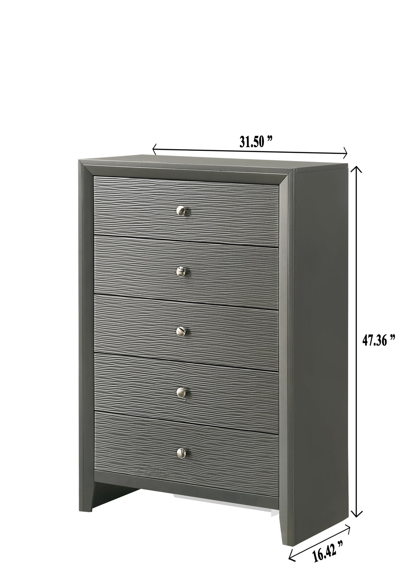 DENKER GUNMETAL BEDROOM GROUP (CM)