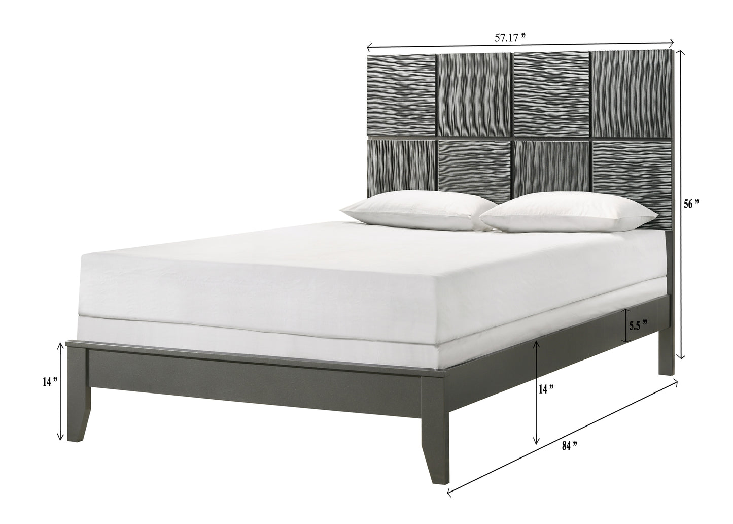 DENKER GUNMETAL BEDROOM GROUP (CM)