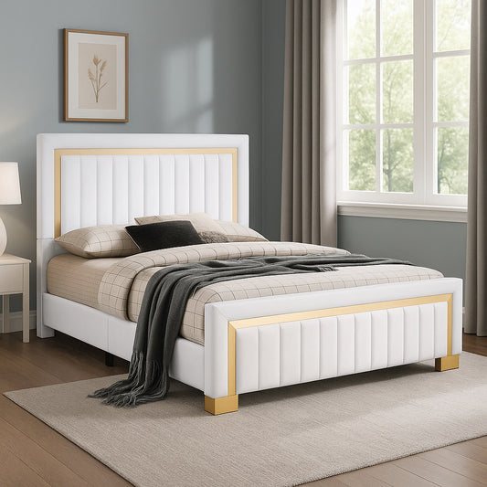 White & Gold Bed (HH)