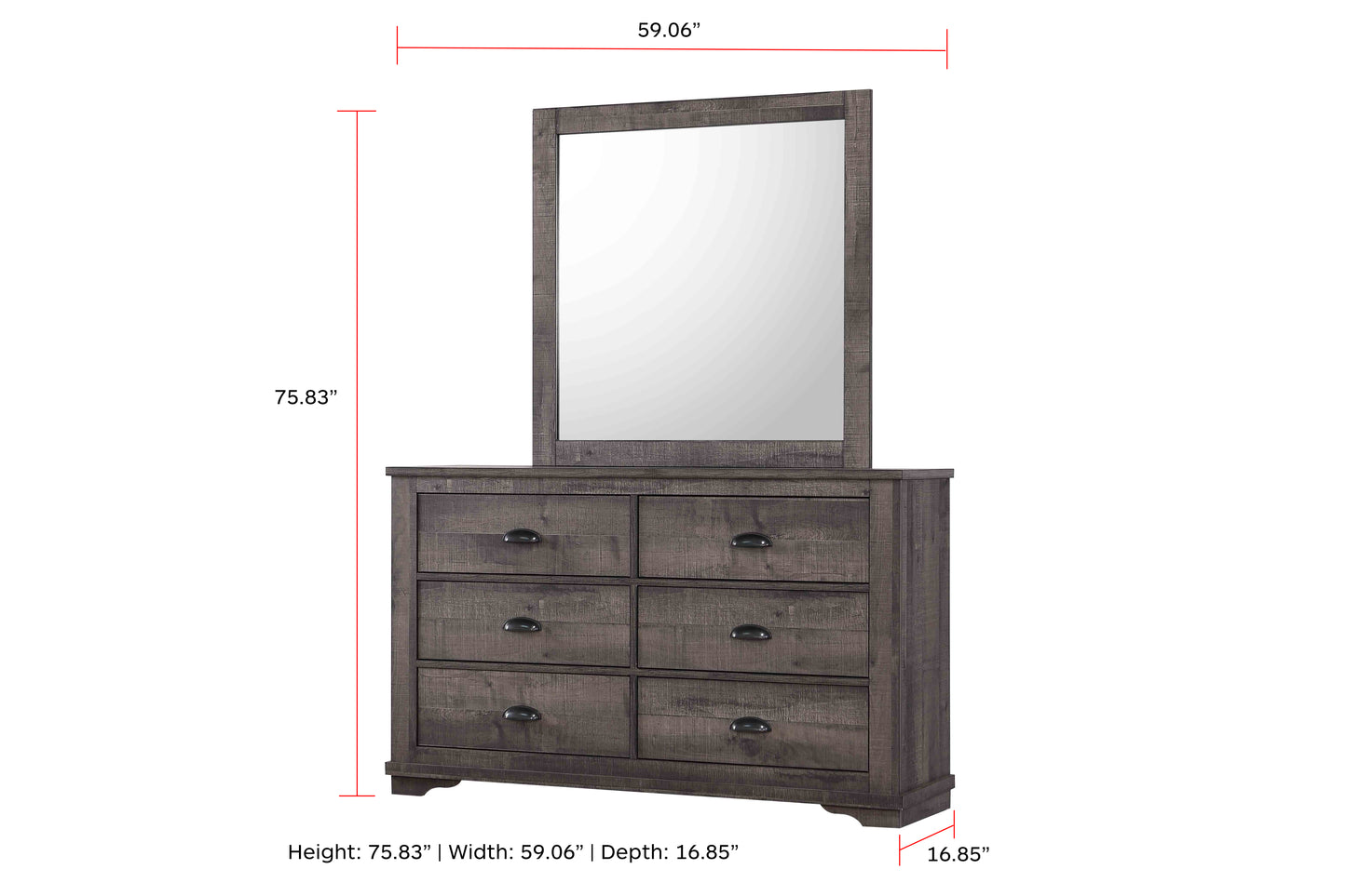 CORALEE BEDROOM GROUP (GREY) (CM)