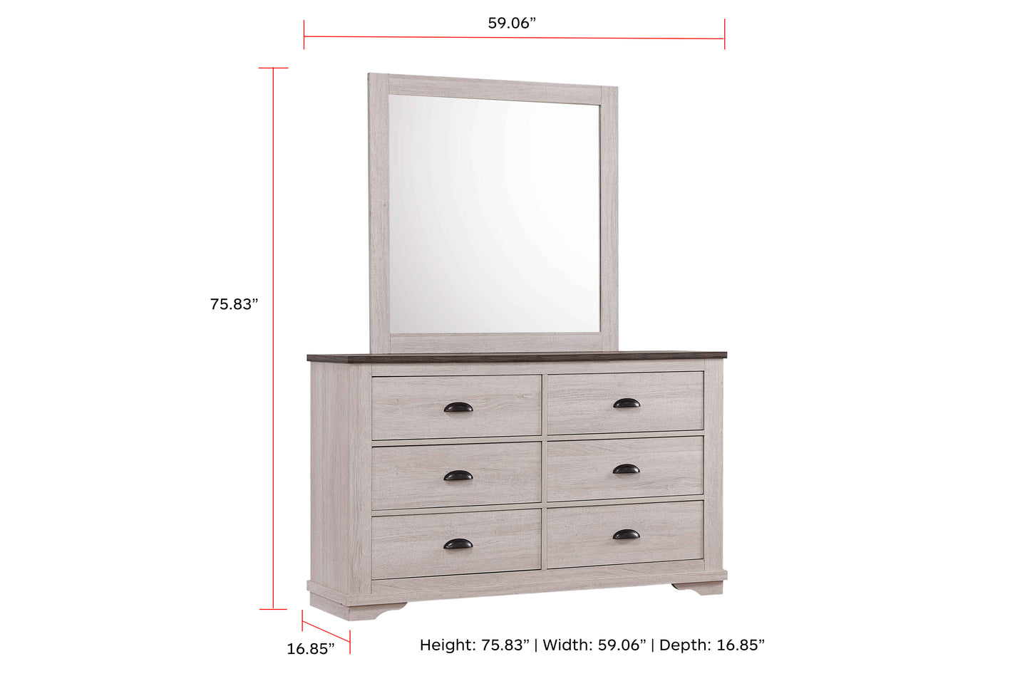 CORALEE BEDROOM GROUP (CHALK) (CM)