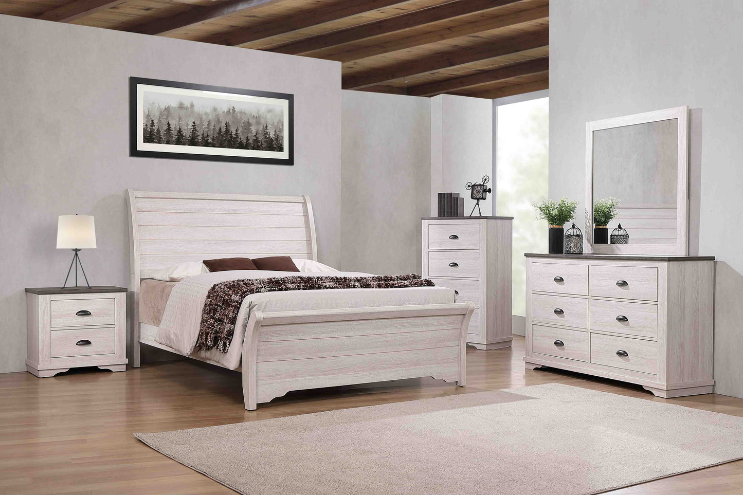 CORALEE BEDROOM GROUP (CHALK) (CM)