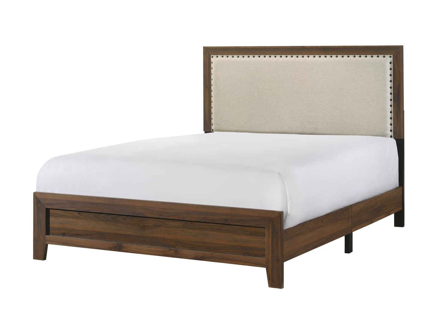 MILLIE UPHOLSTERED BED GROUP BROWN CHERRY (CM)