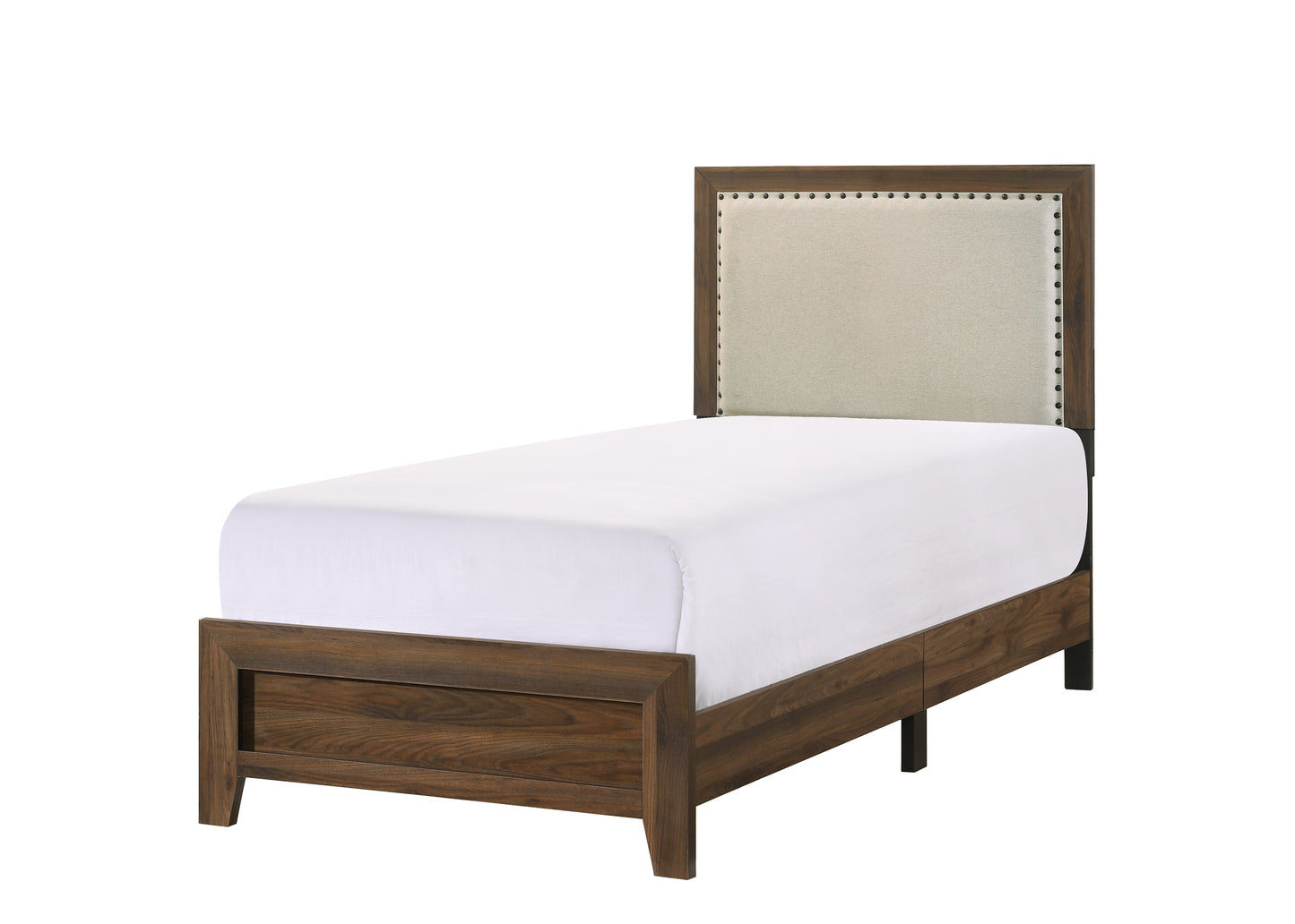 MILLIE UPHOLSTERED BED GROUP BROWN CHERRY (CM)