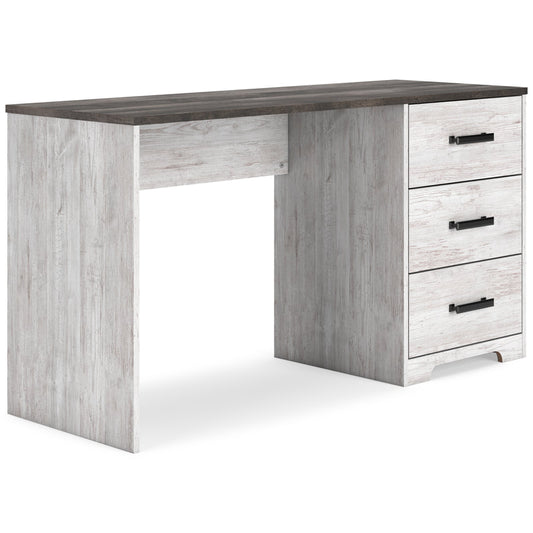 H4121-34 Office Desk (White/Dark Charcoal Gray) (HH)