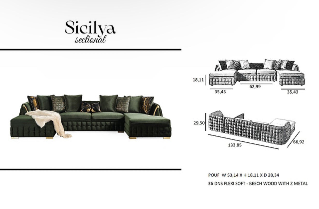 Sicilya Sectional (Off White) (NE)