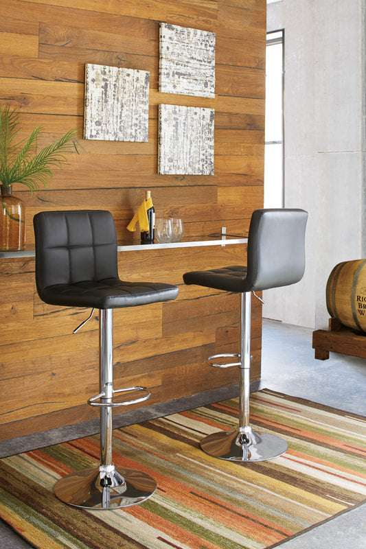D120-130 Black Swivel Barstool (HH)