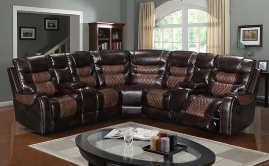 Phoenix II Brown Sectional Reclining (NE)