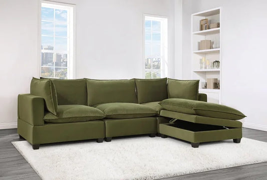 Cloud2 Olive Velvet Modular Sectional (HH)