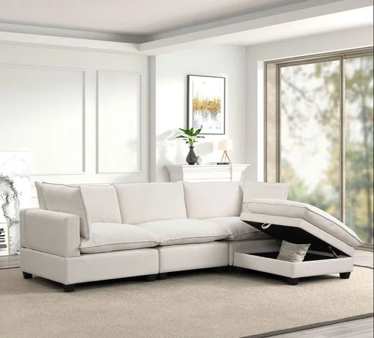 Cloud2 Beige Cord Modular Sectional(HH)