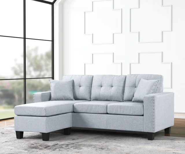 Cris Light Gray - Reversible Sectional (HH)