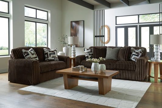 Ashley Chocolate Sofa & Loveseat (HH)