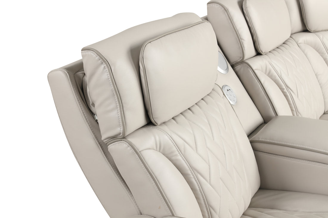 Spain Sand Power Reclining Sectional (HH)