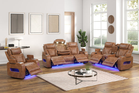 DUBAI 3PC Brown Power Reclining Set (HH)