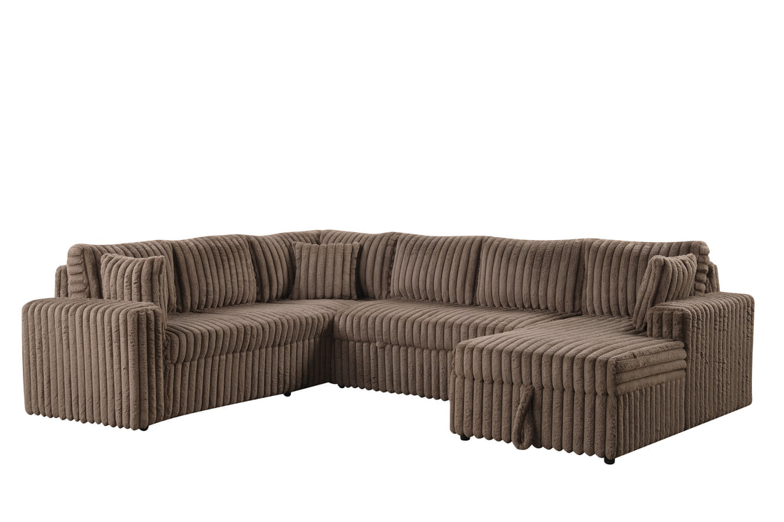 Forever Mocha Sectional With Pull-Out Bed (HH)
