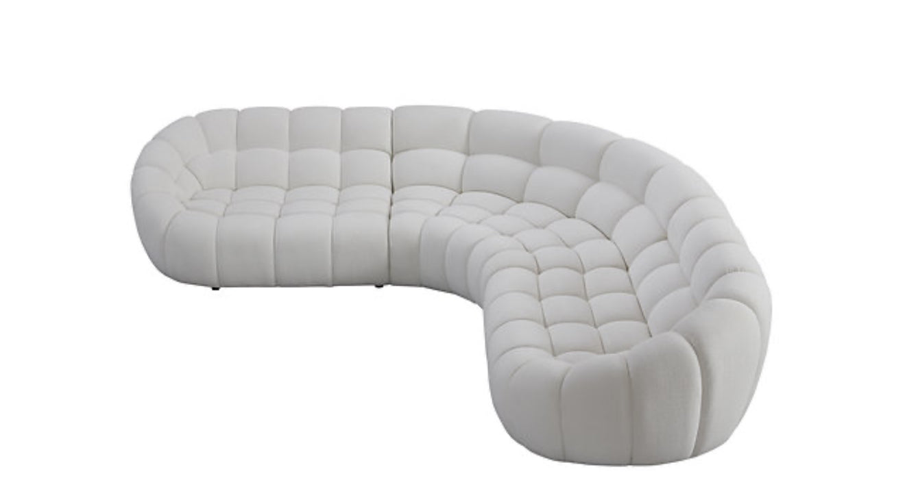 Bubbles Sectional (White) (NE)