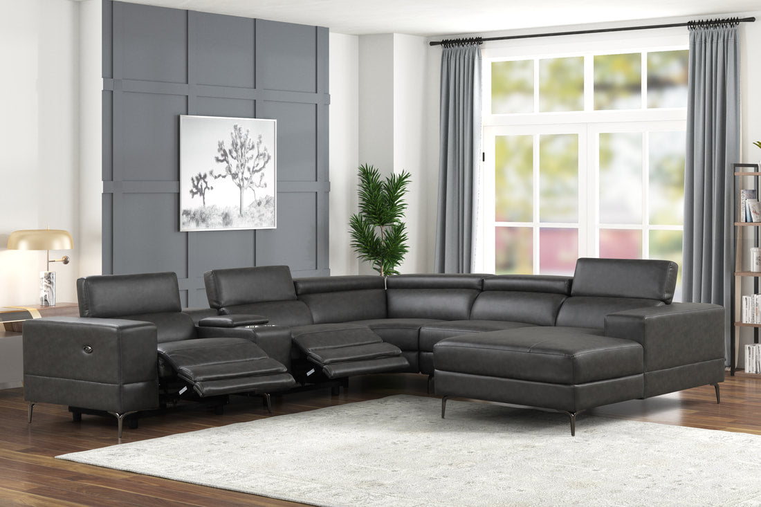 MILANO GRAY- 6PC Power Reclining Sectional (HH)