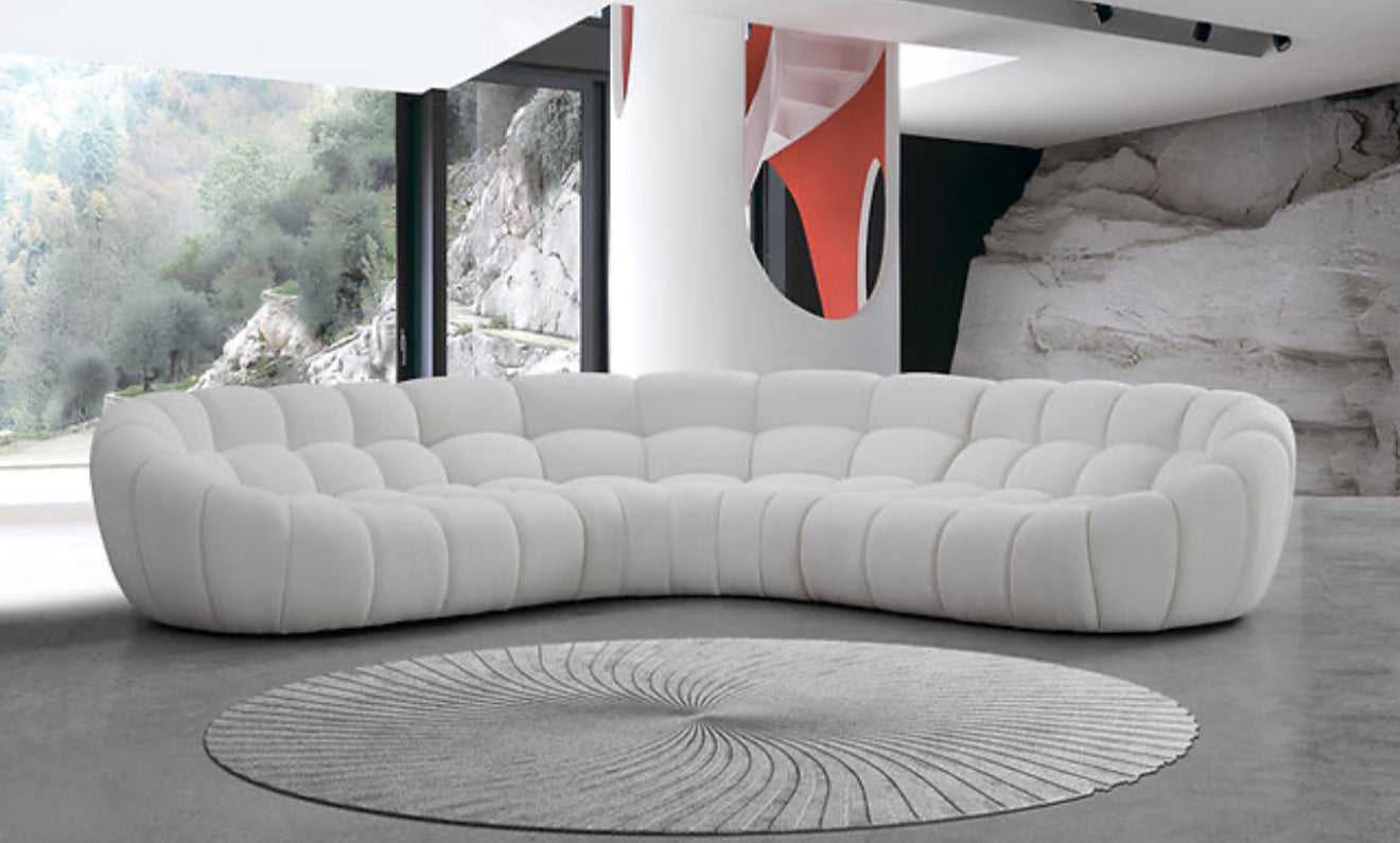Bubbles Sectional (White) (NE)