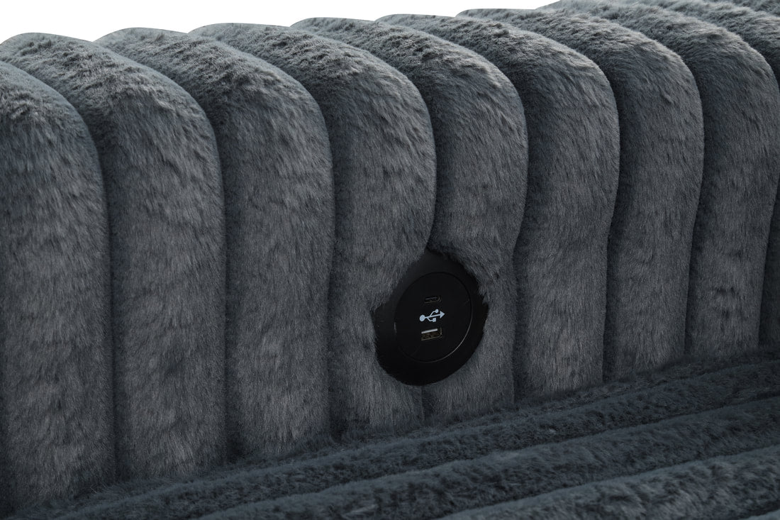 Forever Charcoal Sectional With Pull-Out Bed (HH)