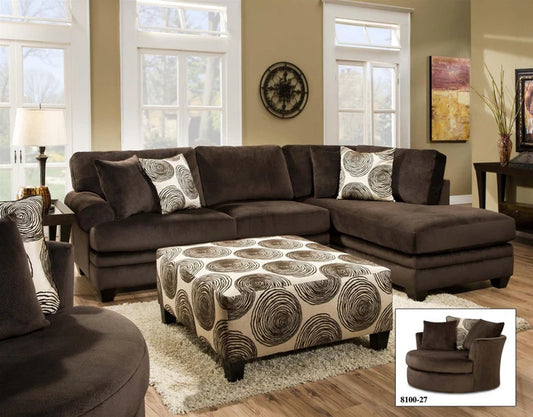 Jamba Chocolate 124" Sectional