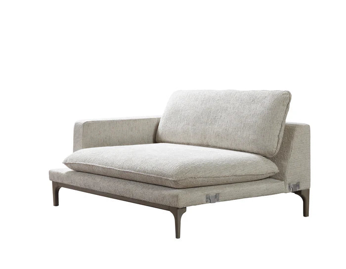 Dylan Ivory Linen 3-Piece Curved 126" over sized sofa with FREE Ottoman