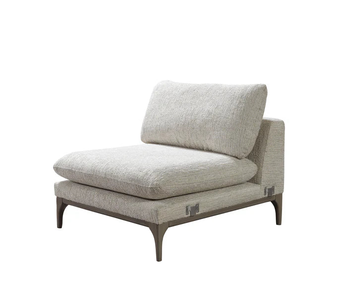 Dylan Ivory Linen 3-Piece Curved 126" over sized sofa with FREE Ottoman