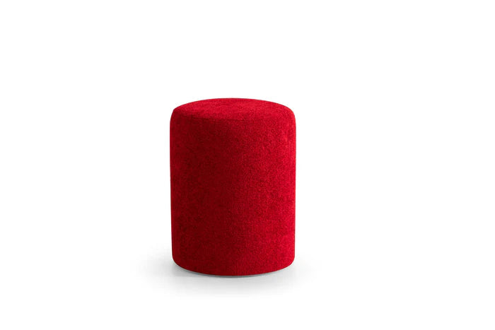 Cloe Red Boucle Stool/ottoman