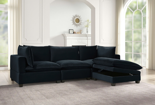 Cloud2 Black Velvet Modular Sectional(HH)