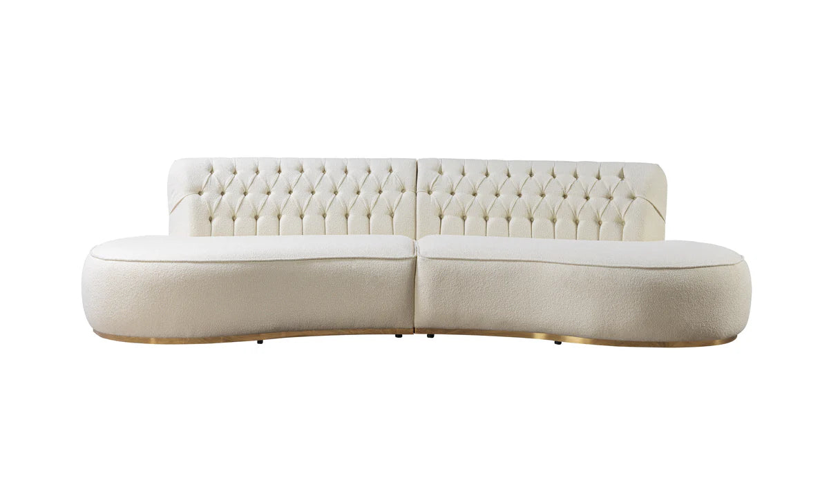 Ella Ivory Boucle Curved 130" Sectional