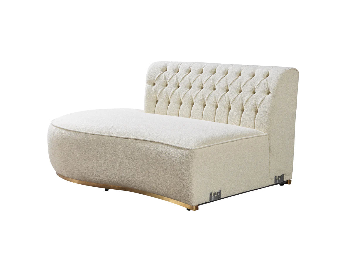 Ella Ivory Boucle Curved 130" Sectional