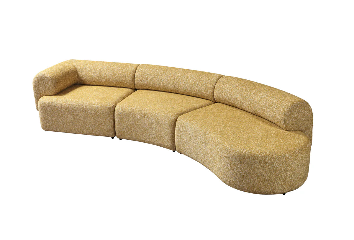 Lena Mustard Boucle 3-Piece Curved 145" Sectional