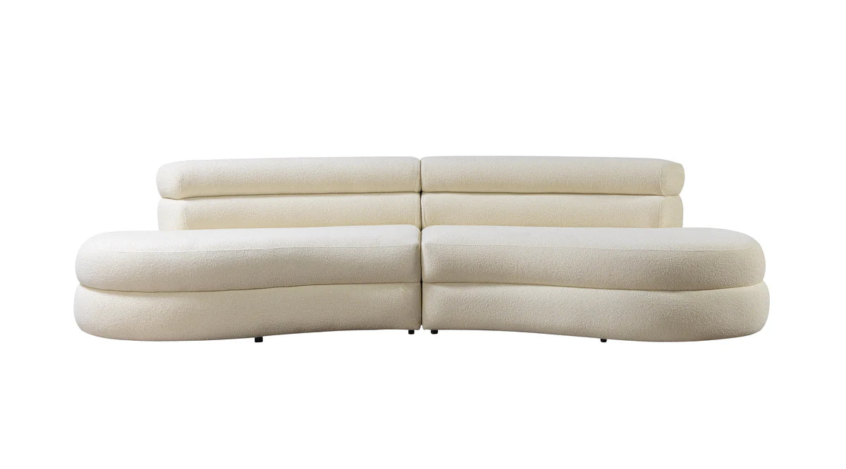 Larissa Ivory Boucle Curved 130" Sectional