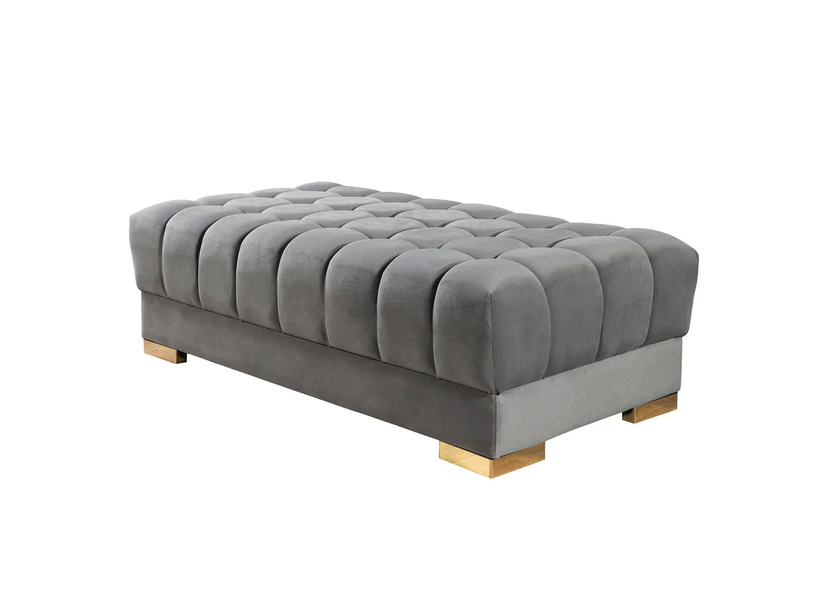 Ariana Gray Velvet Double Chaise 138" Sectional (N)