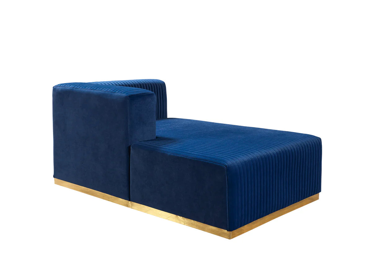 Juliana Blue Velvet 4-Piece 140" Sectional