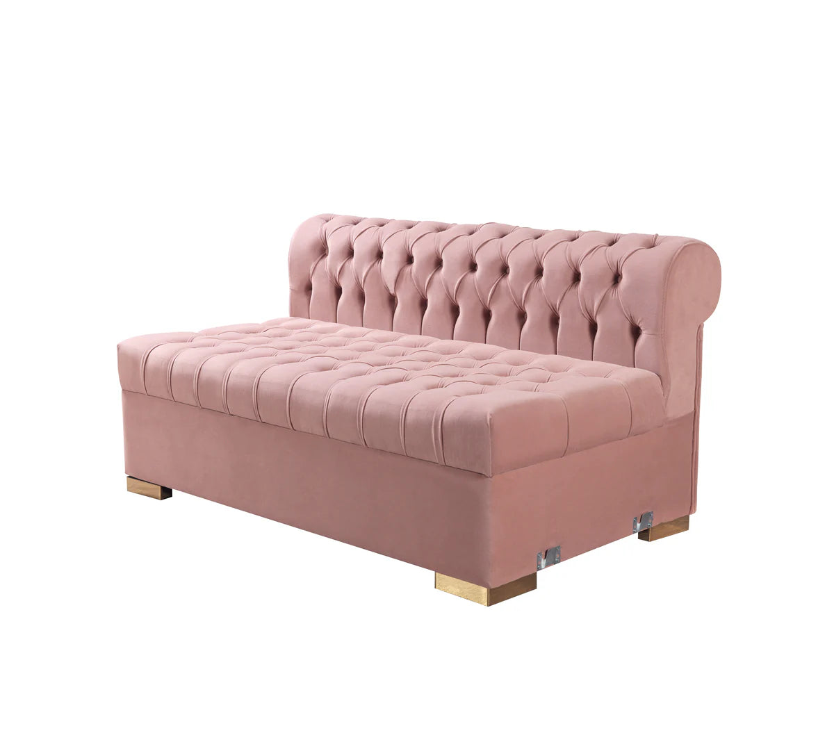 Lauren Pink Velvet Double Chaise 136" Sectiona