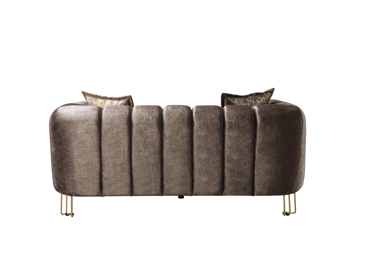 Santana Coffee Velvet Sofa 89" & Loveseat 69"